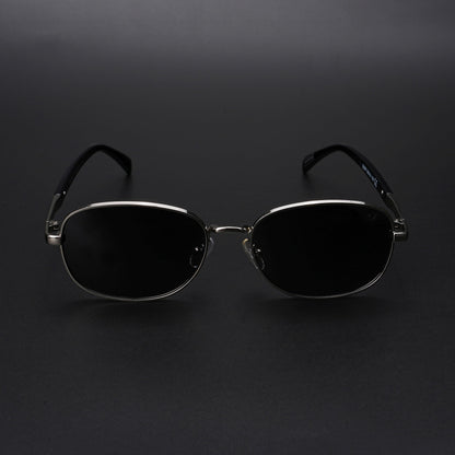 Dash | Silver Polarized Unisex Sunglasses | Black Lens - PMG5848