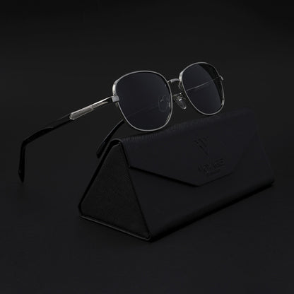 Dash | Silver Polarized Unisex Sunglasses | Black Lens - PMG5848