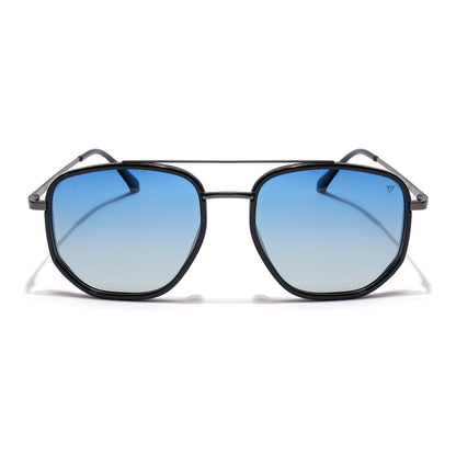 Voyage Select Square Sunglasses (Blue & Grey Lens | Black & Grey Frame - SLPMG5965)