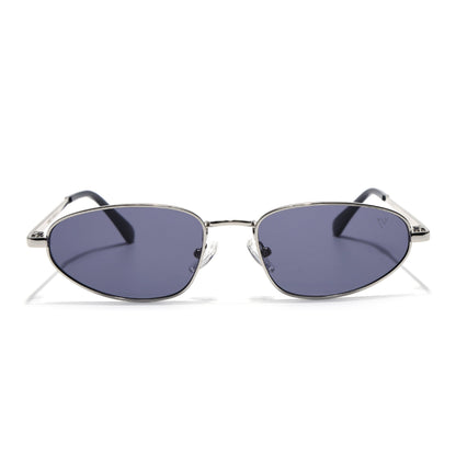 Oval Sunglasses for Men & Women (Grey Lens | Silver Frame - MG7145)