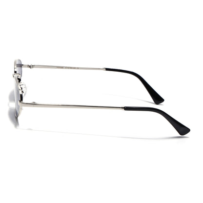 Oval Sunglasses for Men & Women (Grey Lens | Silver Frame - MG7145)