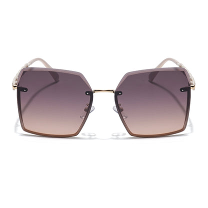 Over Size Sunglasses (Brown Lens | Golden Frame - MG5797)