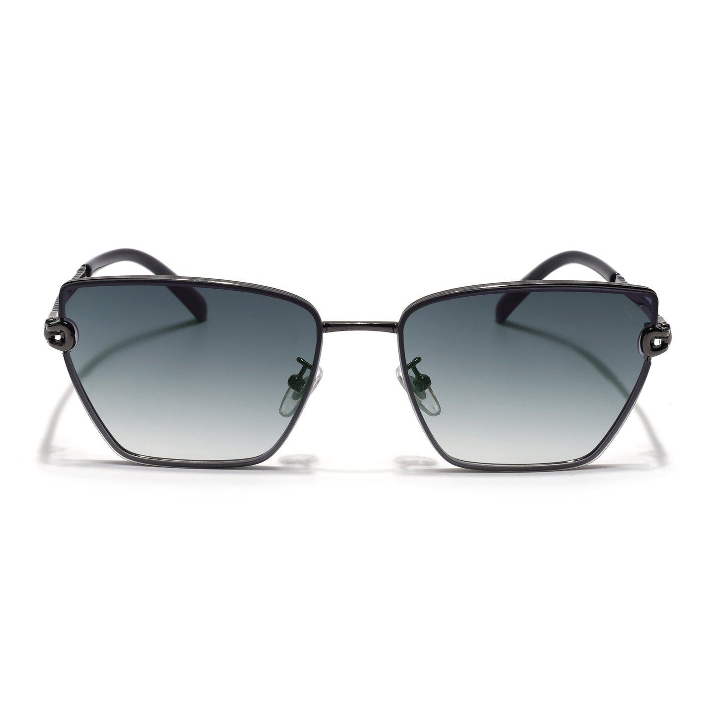 Cateye Sunglasses for Women (Green & Clear Lens | Grey Frame - MG7110)
