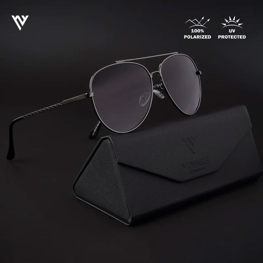 Grey Polarized Aviator Sunglasses - PMG4136
