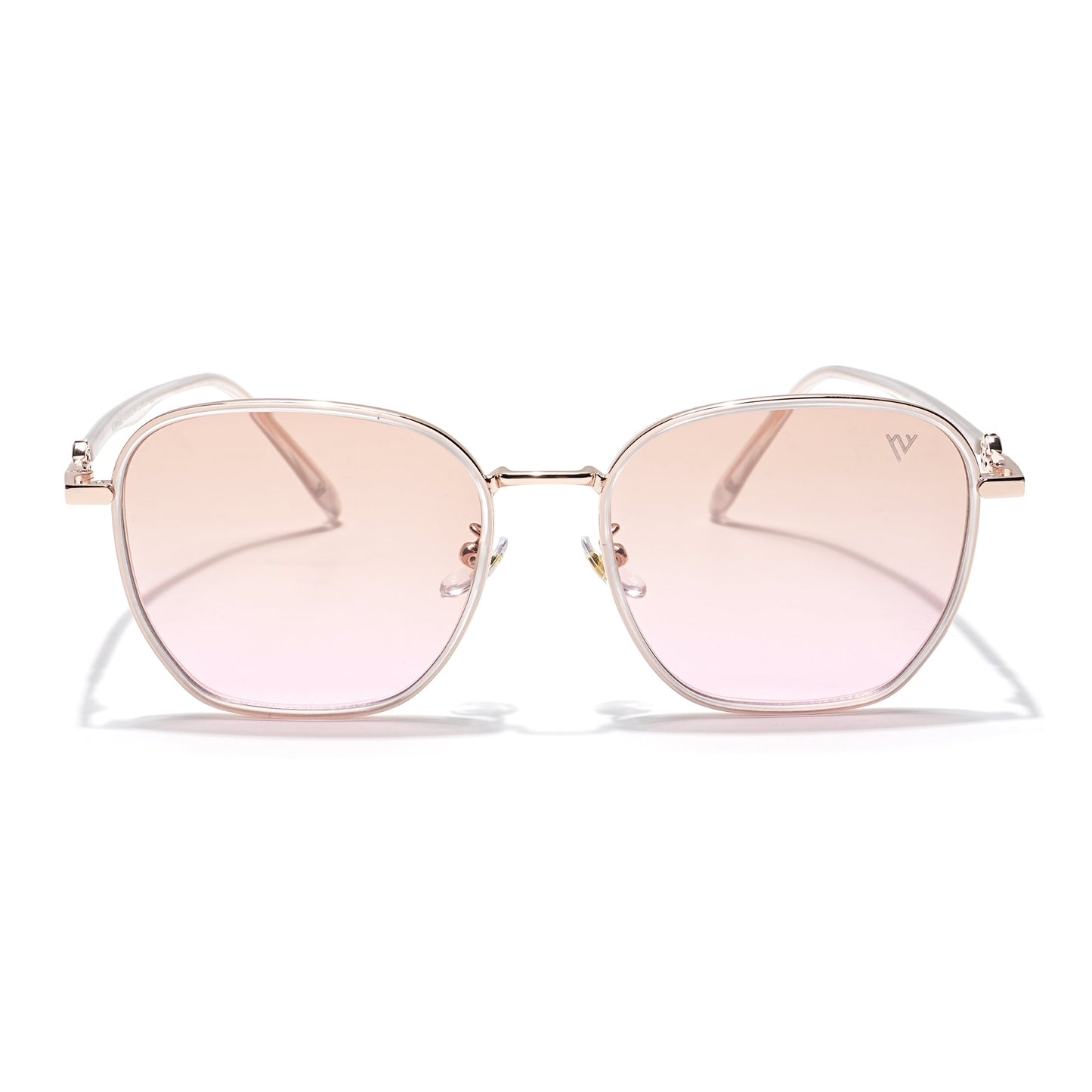 Voyage Select Square Sunglasses for Women (Brown & Clear Lens | Golden & Transparent Frame - SLPMG6237)