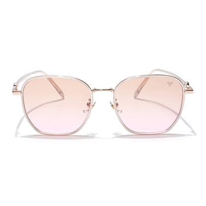 Voyage Select Square Sunglasses for Women (Brown & Clear Lens | Golden & Transparent Frame - SLPMG6237)