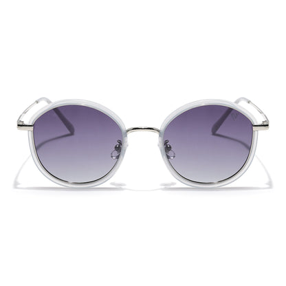 Voyage Select Round Sunglasses (Grey & Clear Lens | Transparent Grey Frame - SLPMG6216)