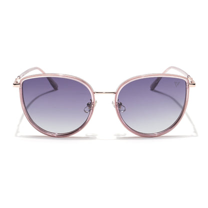 Voyage Select Cateye Sunglasses (Grey & Clear Lens | Golden & Light Purple Frame - SLPMG6245)