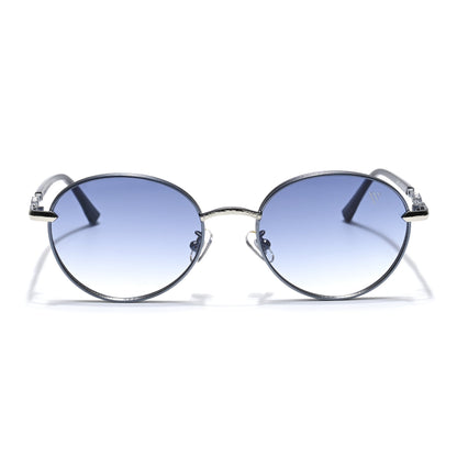 Shadow | Silver Round Sunglasses | Blue & Clear Lens - MG6731