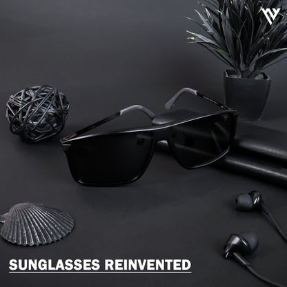 Matt Black Polarized Wayfarer Sunglasses - PMG4447