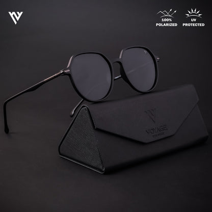 Grit | Matte Black Polarized Round Sunglasses - PMG4299