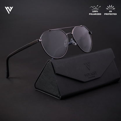 Grey Polarized Aviator Sunglasses - PMG4284