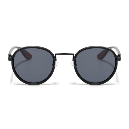 Pilot | Black Round Polarized Sunglasses | Black Lens - PMG6672