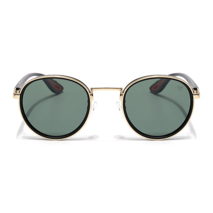Pilot | Golden Round Polarized Sunglasses | Olive Lens - PMG6675