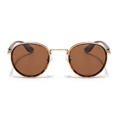 Pilot | Demi Brown Round Polarized Sunglasses | Brown Lens - PMG6676