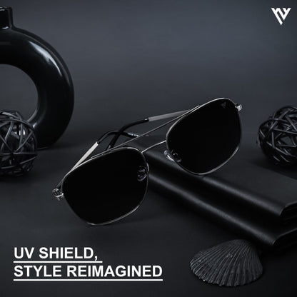 The Muse | Grey Polarized Wayfarer Sunglasses - PMG4583