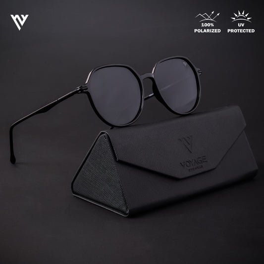 Grit | Shine Black Polarized Round Sunglasses - PMG4297