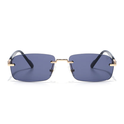 Satan | Smoked Black Rimless Sunglasses | Golden Frame - MG6616
