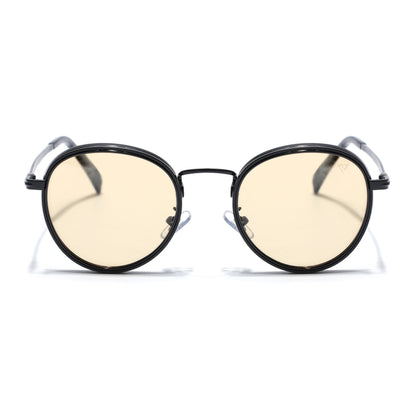 Captain | Light Yellow Round Polarized Sunglasses - PMG7252