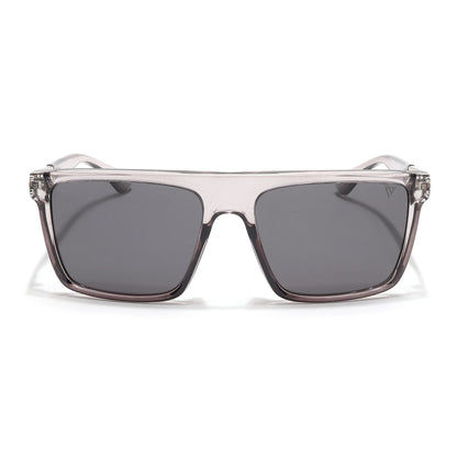 PolarZ | Grey Square Polarized Sunglasses | Black Lens - PMG6594