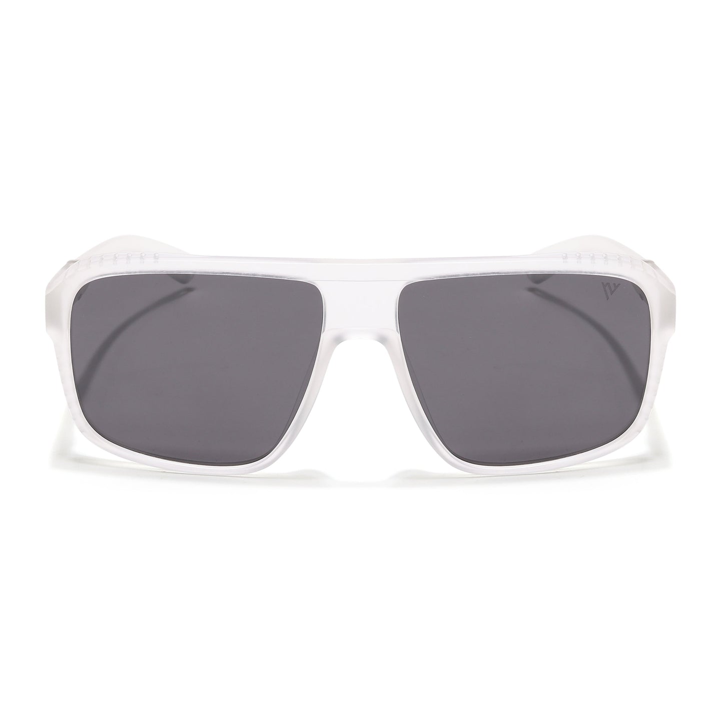 PolarV | Transparent Square Polarized Sunglasses | Black Lens - PMG6600