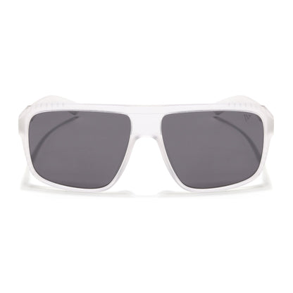PolarV | Transparent Square Polarized Sunglasses | Black Lens - PMG6600