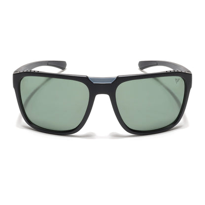 PolarX | Black Square Polarized Sunglasses | Green Lens - PMG6602