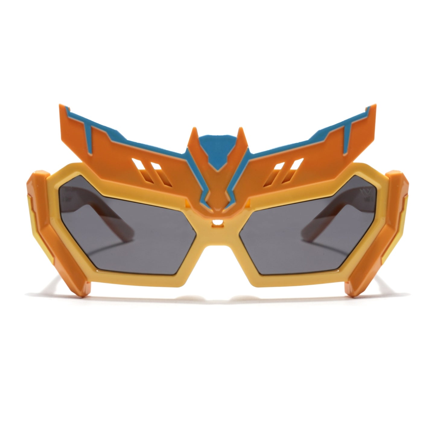 Rectangle Sunglasses for Kids -6 yrs To 12 yrs (Black Lens | Yellow Frame - PMG6075)