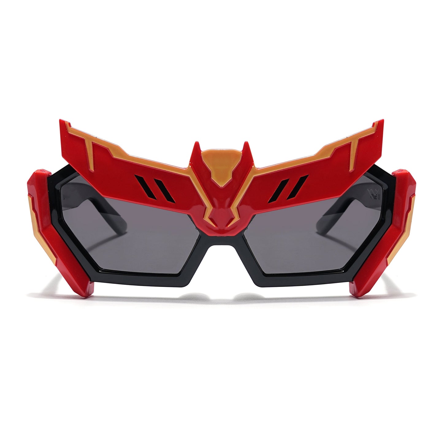 Rectangle Sunglasses for Kids -6 yrs To 12 yrs (Black Lens | Red & Black Frame - PMG6077)