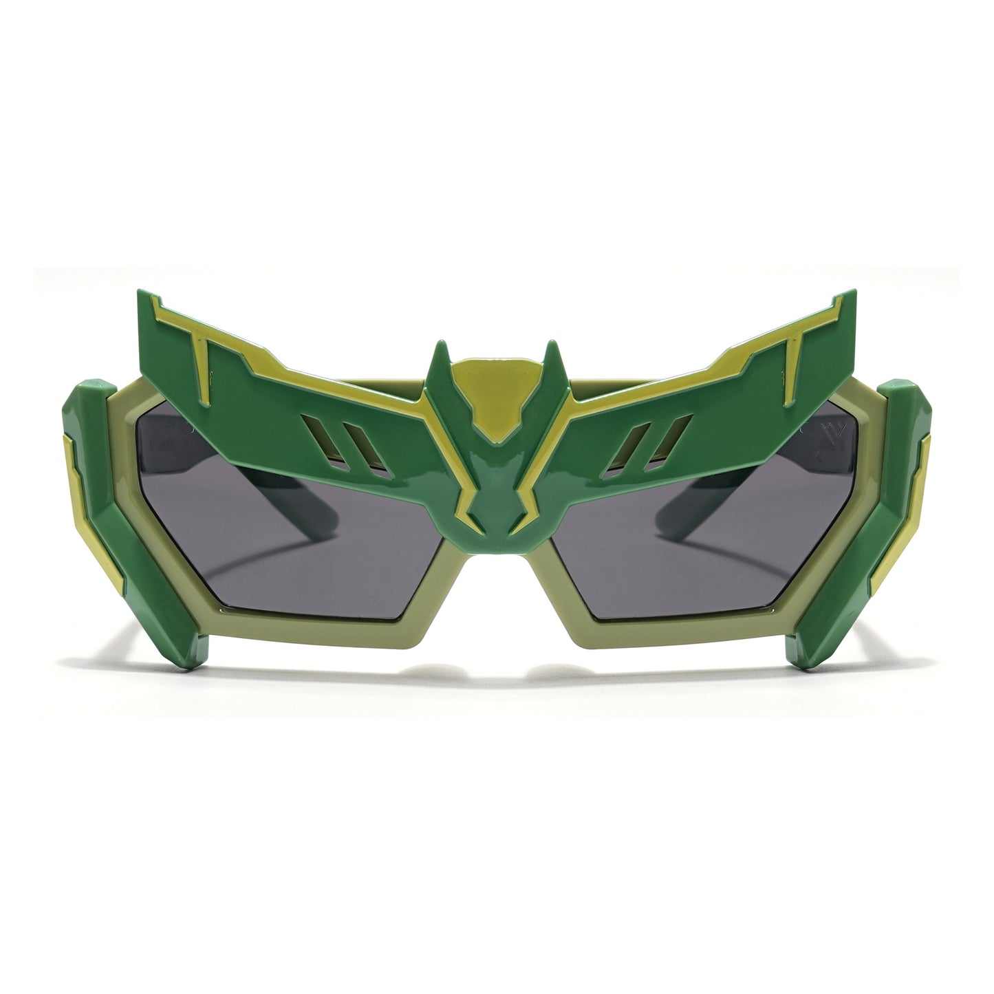 Rectangle Sunglasses for Kids -6 yrs To 12 yrs (Black Lens | Green Frame - PMG6079)