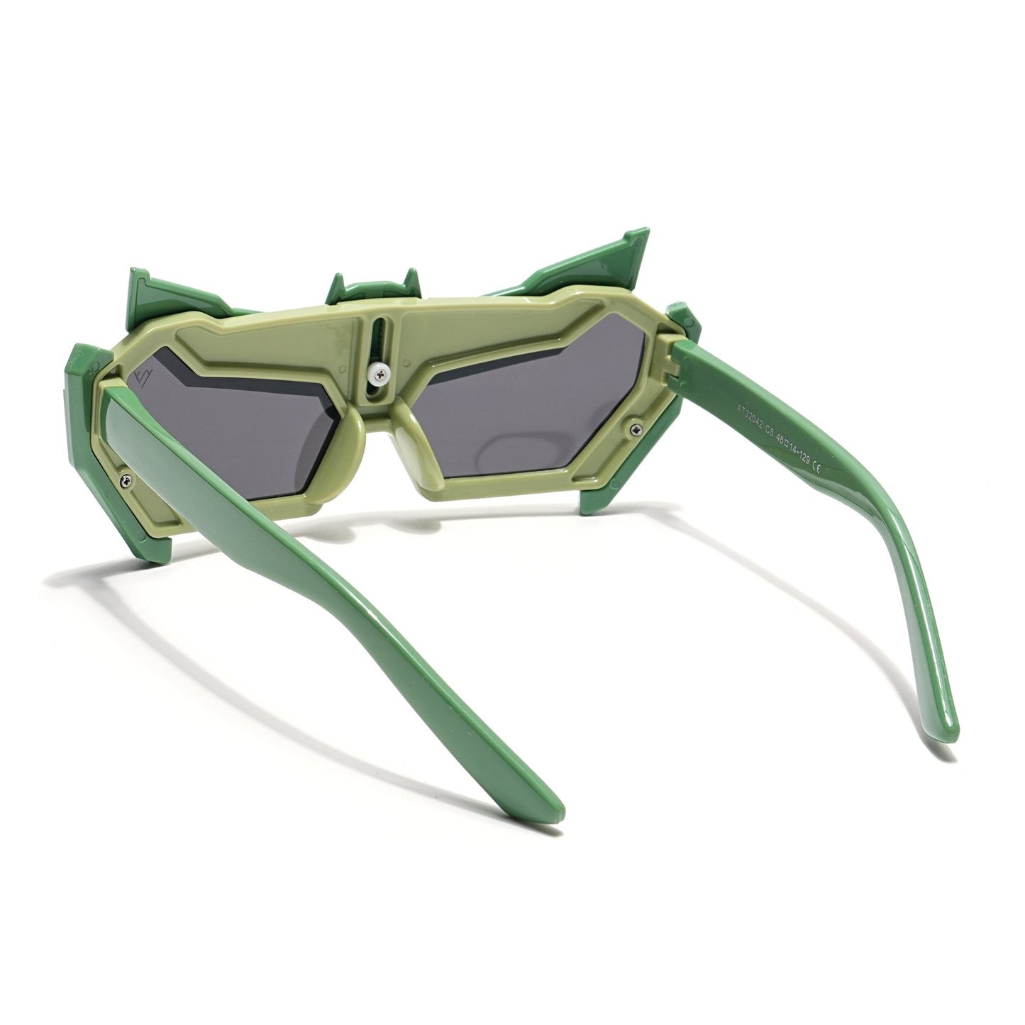 Rectangle Sunglasses for Kids -6 yrs To 12 yrs (Black Lens | Green Frame - PMG6079)