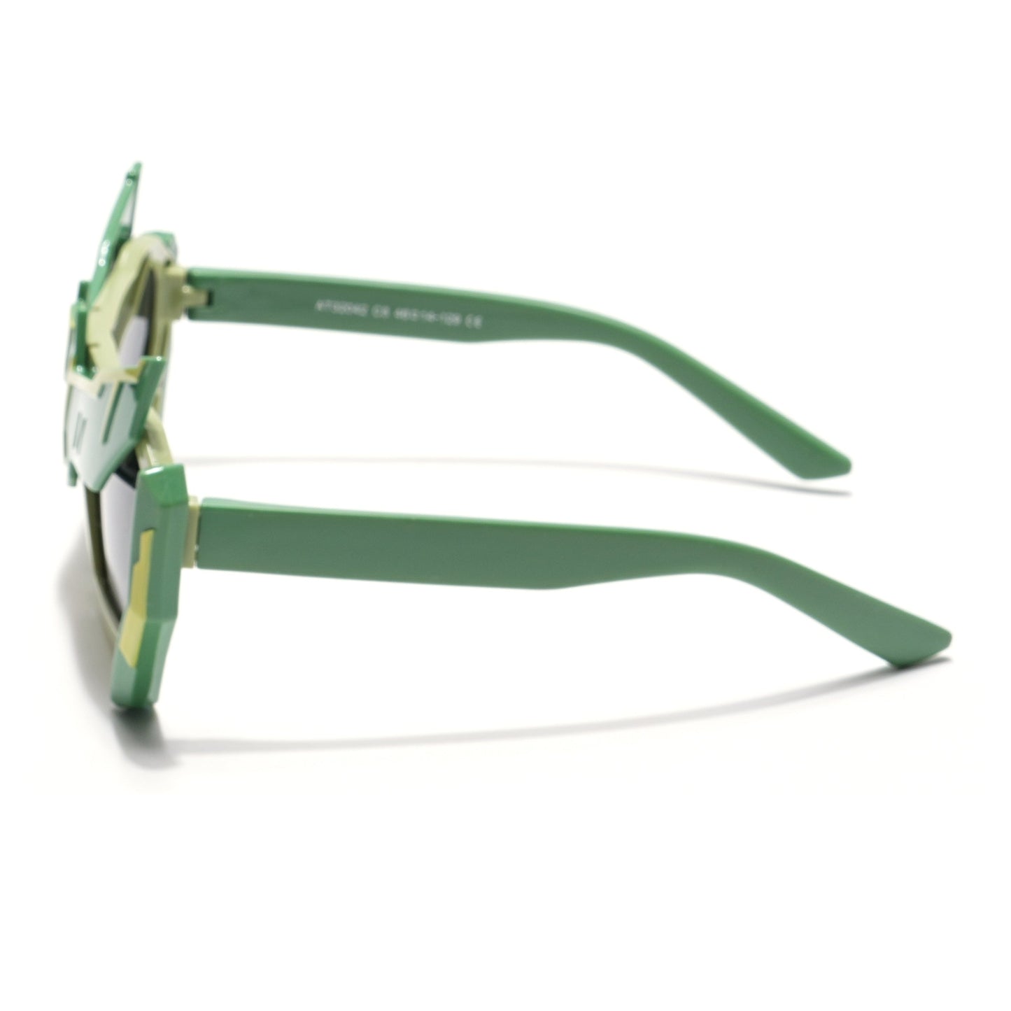 Rectangle Sunglasses for Kids -6 yrs To 12 yrs (Black Lens | Green Frame - PMG6079)