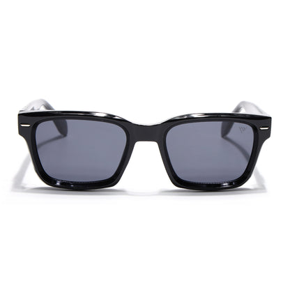 Square Sunglasses for Men & Women (Grey Lens | Shine Black Frame - MG7328)
