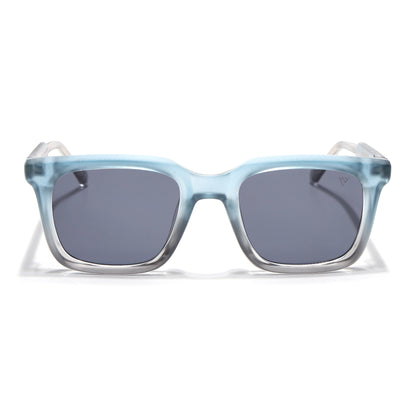 Square Sunglasses for Men & Women (Grey Lens | Blue & Transparent Frame - MG7337)