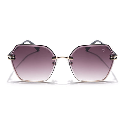 Voyage Select Over Size Sunglasses (Brown & Clear Lens | Golden Frame - SLMG6252)