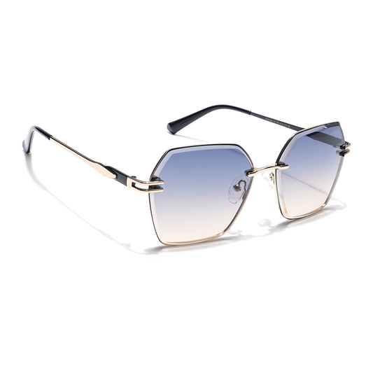 Voyage Select Over Size Sunglasses (Grey & Wine Lens | Golden Frame - SLMG6254)