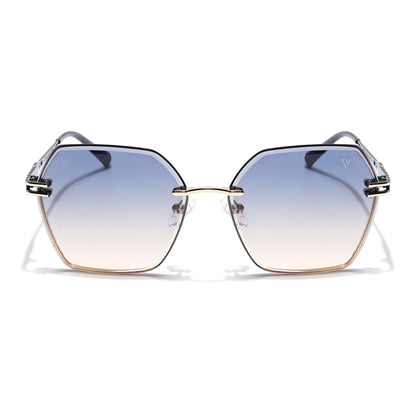 Voyage Select Over Size Sunglasses (Grey & Wine Lens | Golden Frame - SLMG6254)