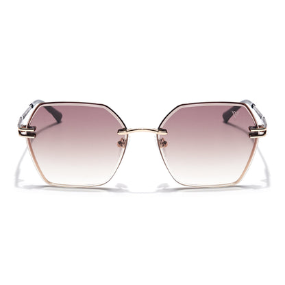 Voyage Select Over Size Sunglasses (Brown & Clear Lens | Golden Frame - SLMG6255)