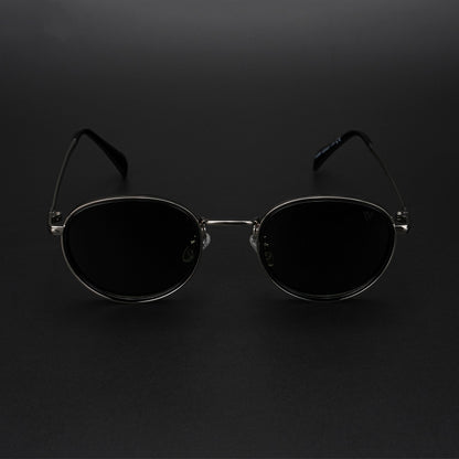 Round Polarized Sunglasses (Green Lens | Silver Frame - PMG5856)