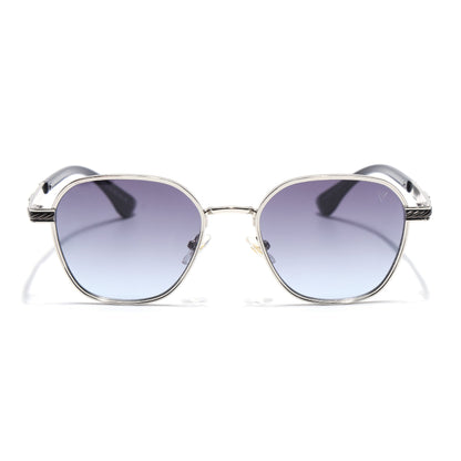 Square Sunglasses for Men & Women (Blue & Clear Lens | Silver Frame - MG7259)