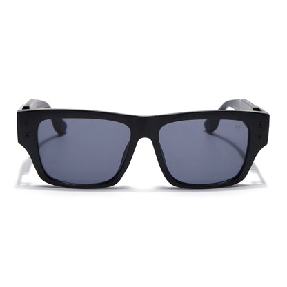 Square Sunglasses for Men & Women (Grey Lens | Black Frame - MG7158)