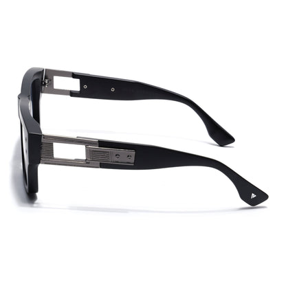 Square Sunglasses for Men & Women (Grey Lens | Black Frame - MG7158)