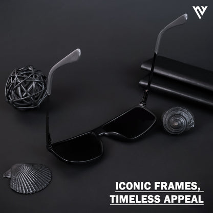 Matt Black Polarized Wayfarer Sunglasses - PMG4447