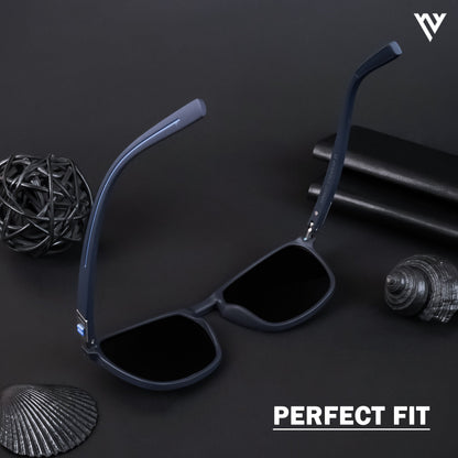 Navy Blue Polarized Wayfarer Sunglasses - PMG4305