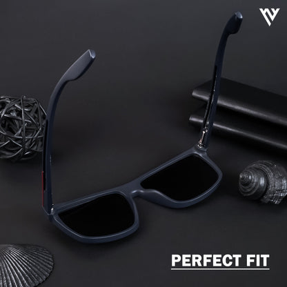 Navy Blue Polarized Wayfarer Sunglasses - PMG4308