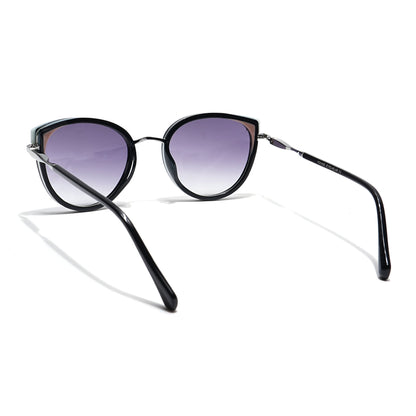Voyage Select Cateye Sunglasses (Grey & Clear Lens | Black & Silver Frame - SLMG6101)