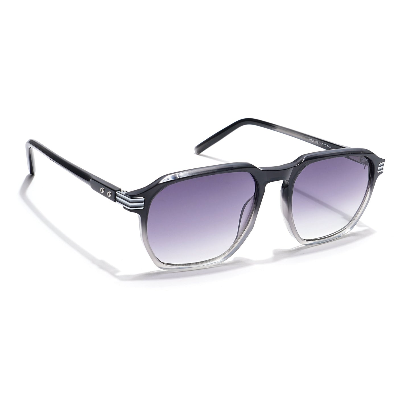 Voyage Select Square Sunglasses (Grey & Clear Lens | Black Frame - SLMG6109)