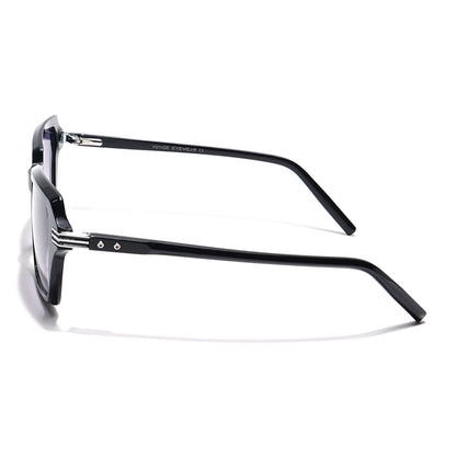 Voyage Select Rectangle Sunglasses (Grey & Clear Lens | Black Frame - SLMG6123)
