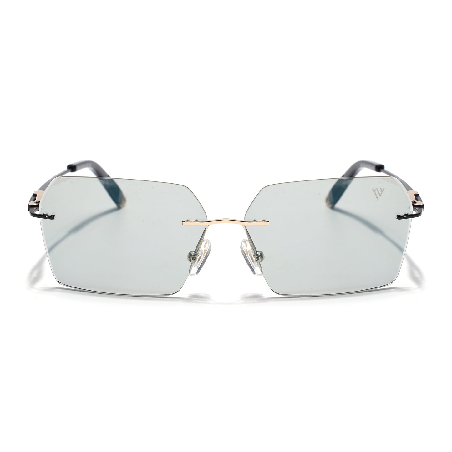 Evoke | Transparent Grey Rimless Sunglasses | Golden & Black Frame - MG7170