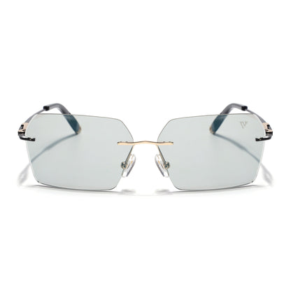 Evoke | Transparent Grey Rimless Sunglasses | Golden & Black Frame - MG7170